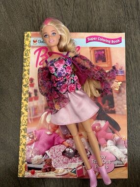 Barbie Pink Floral Outfit with Sheer Sleeves